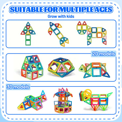 Medium Size Magnetic Block Building Toy Set，Creative Construction STEM Toy,Back-to-School Season, Birthday Gift
