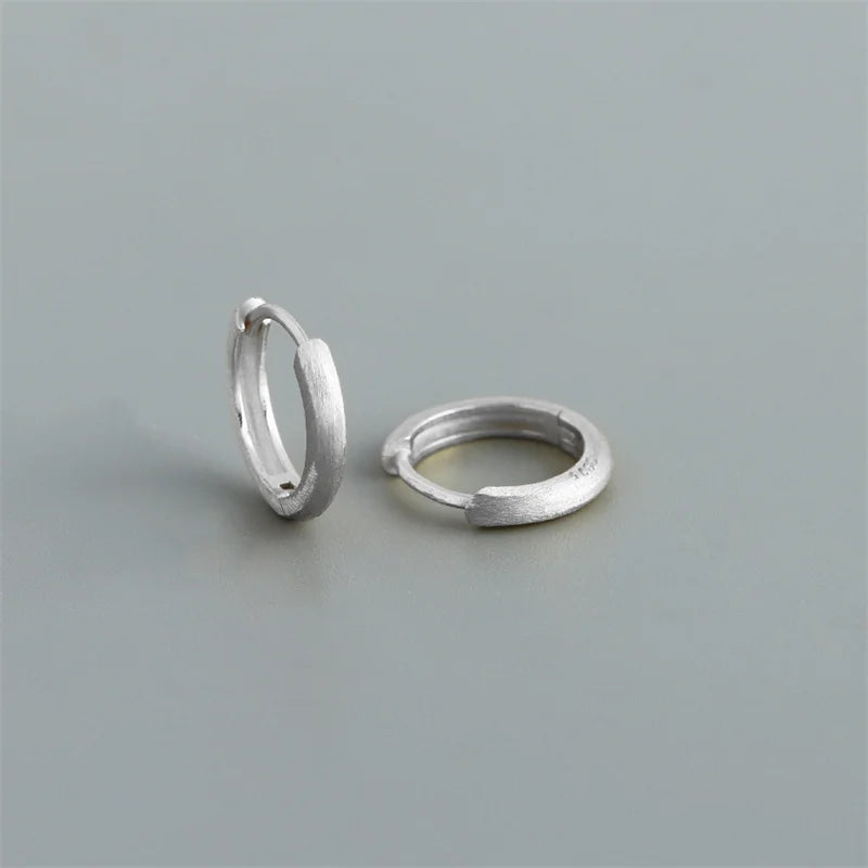 WANTME Real 925 Sterling Silver Minimalist Bohemian Round Ear Buckle for Women Punk Unisex Rock Hoop Earring Jewelry Accessories