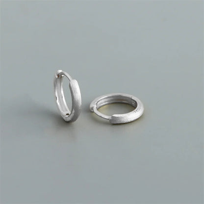 WANTME Real 925 Sterling Silver Minimalist Bohemian Round Ear Buckle for Women Punk Unisex Rock Hoop Earring Jewelry Accessories