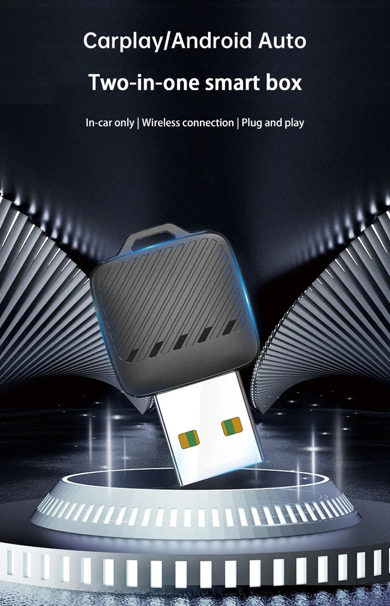 2 in 1 Wireless Android Auto Adapter Wireless CarPlay Dongle Car Intelligent Systems AI Smart Box For Car Wired CarPlay
