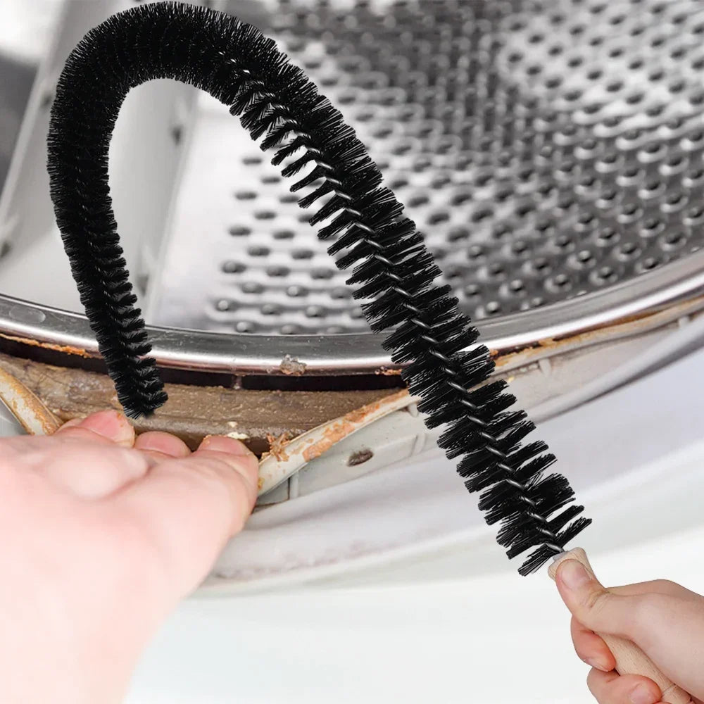 Flexible Dryer Vent Brush with Wood Handle for Removing Lint Refrigerator Coil Corner Gaps Cleaning Brush Bathroom Kitchen Clean