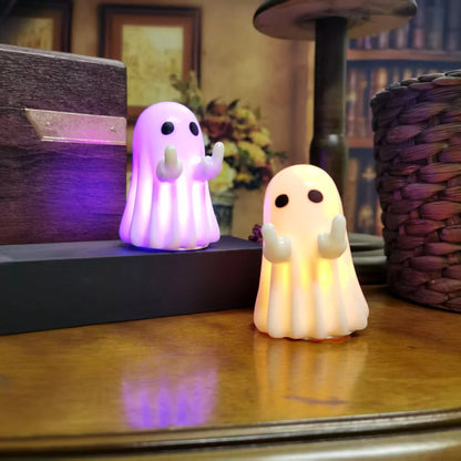 1Pc new cute white ghost party decoration with lighting, courtyard ornaments, study desktop decorations, small ornaments