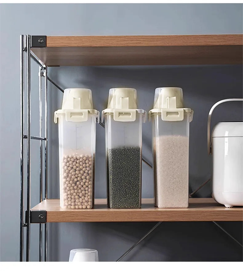 1.75/ 2.5/3L Food Grade Grain and Miscellaneous Grain Storage Box, Rice Bucket Storage Tank, Sealing Tank, Kitchen Utensil New