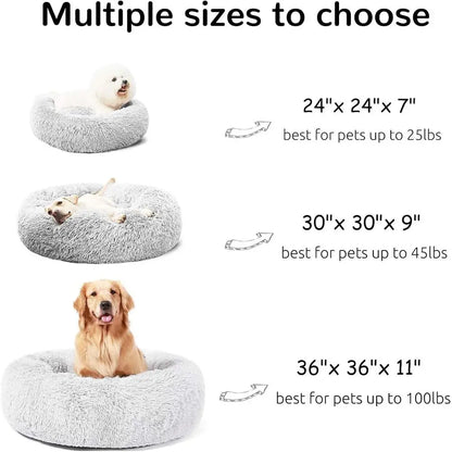 X-Large Calming Donut Dog Bed, Comfortable Indoor Bed for Large Pups, 36 Inch