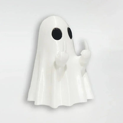 Car Decorate Luminous Middle Finger Cute Ghost Statue Small Scary Ghost Figurines Halloween Decoration Home Table Ornaments