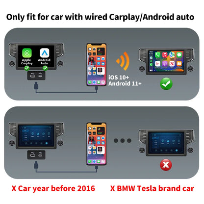 Phoebus Link 2 in 1 Mini Carplay Wireless Adapter seamless integration Android Auto For Apple USB Type-C Dongle in Universal car