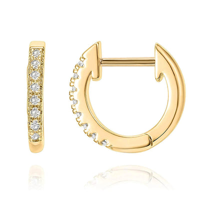 BAMOER 925 Sterling Silver Cubic Zirconia Ear Cuffs 18K Gold Plated Cartilage Hoop Huggie Earrings for Women Stackable Jewelry