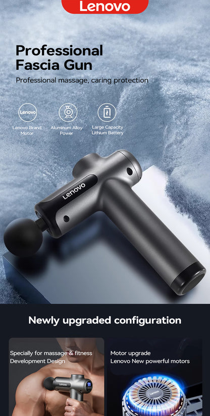 Lenovo Powerful Wireless Massager Gun 8 Massage HeadsRechargeable Shoulder Back Neck Waist Leg Electric Fascia Gun