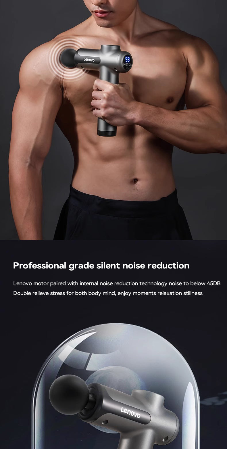 Lenovo Powerful Wireless Massager Gun 8 Massage HeadsRechargeable Shoulder Back Neck Waist Leg Electric Fascia Gun