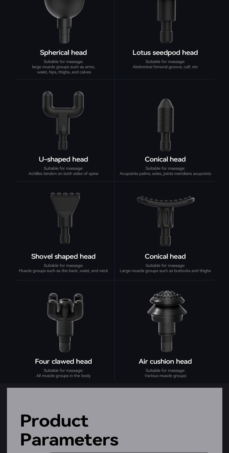 Lenovo Powerful Wireless Massager Gun 8 Massage HeadsRechargeable Shoulder Back Neck Waist Leg Electric Fascia Gun