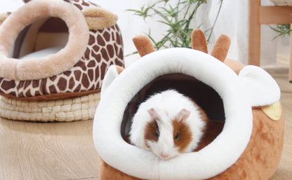 Guinea Pig Bed Hamster Soft Hideout House Small Pet Animals Warm Nest Cage for Bunny Rabbit Sugar Glider Chinchilla Hedgehog